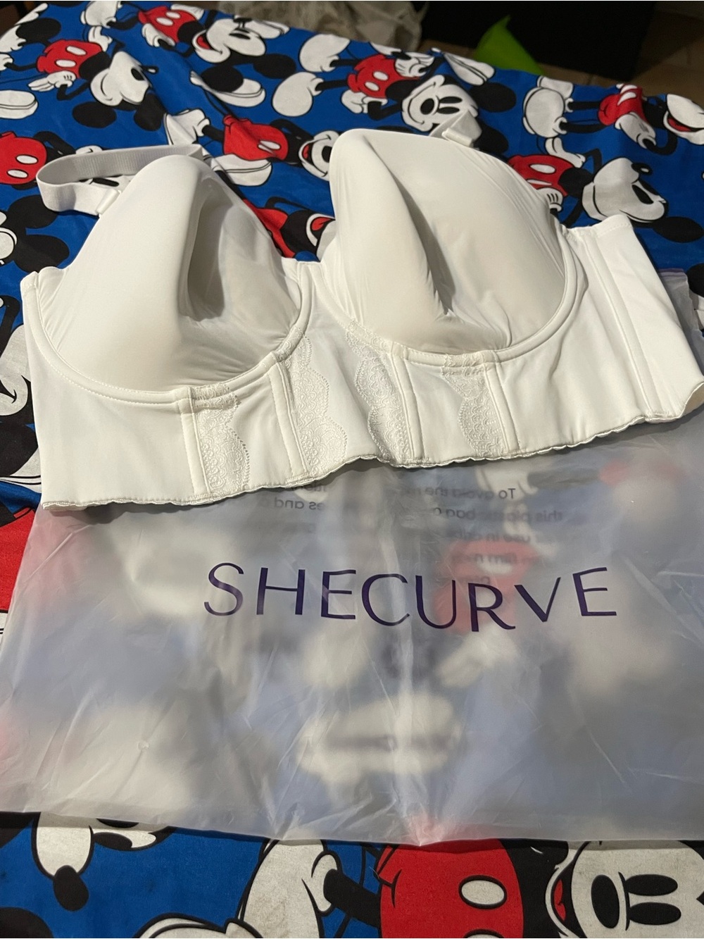 SheCurve White Longline Strapless Bra with Structured Support